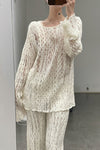 SWAYING/KNIT wool hollow pullover SW23AW1T46 white